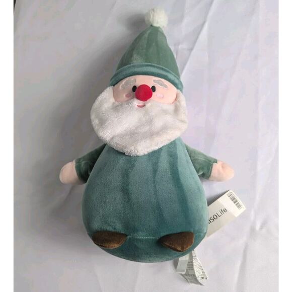 Miniso Life Plush Green Santa Claus Soft Rare Christmas Holiday Toy Elf Tags - Picture 1 of 6